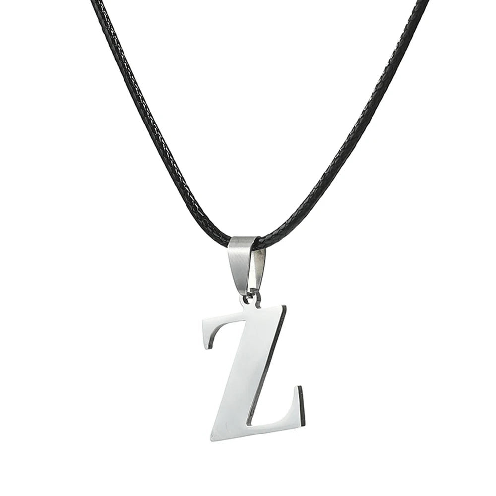 New Stainless Steel A-Z Alphabet Initial Necklace 26 English Letter Necklace For Men Women Personalize Jewelry Gifts