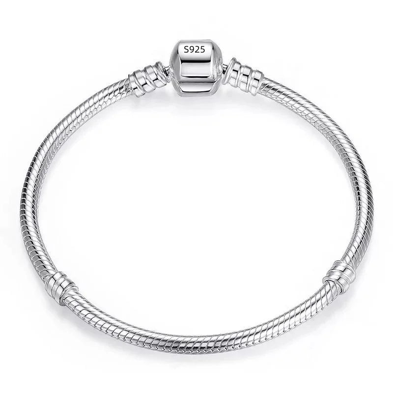 High quality bracelet 925 sterling silver classic bucket buckle bracelet fit original charm beads DIY women's jewelry Gifts