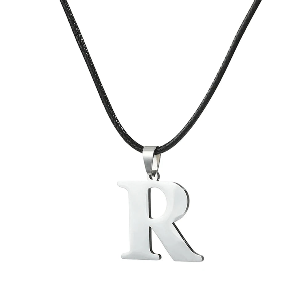 New Stainless Steel A-Z Alphabet Initial Necklace 26 English Letter Necklace For Men Women Personalize Jewelry Gifts