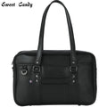 Briefcase High Students Bag Schoolbags Shoulder Bags 14-16 Inch Laptop Bag's Messenger Bags Office Handbag PU Leather Tote Bag