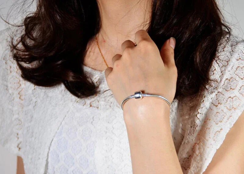 New Original Fine Jewelry 925 Sterling Silver Charm Bracelet Soft Smooth Snake Bone Bracelets for Women Man