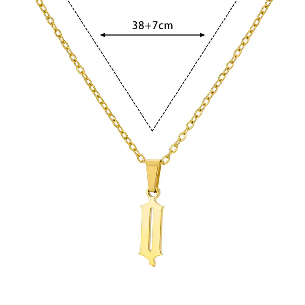 A-Z Initial Letter Stainless Steel Necklace Gold Plated Alphabet Pendant Chain BFF Necklaces For Mom Jewelry Gift collar hombre
