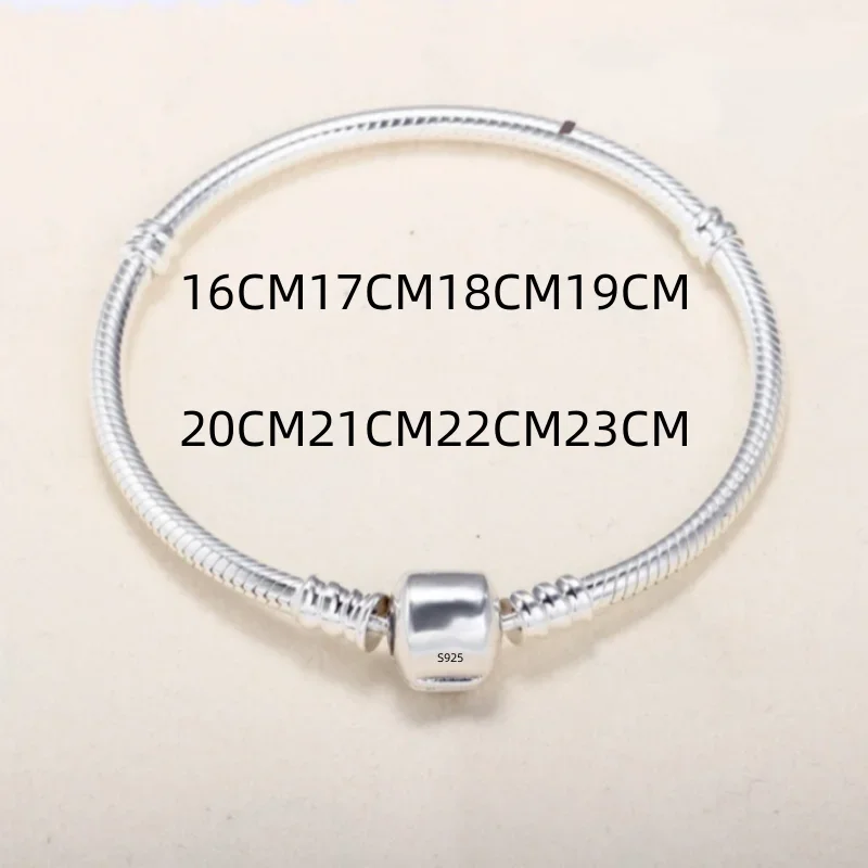 Handmade Original Fine Jewelry 925 Sterling Silver Charm Bracelet Soft Smooth Snake Bone Bracelets For Women