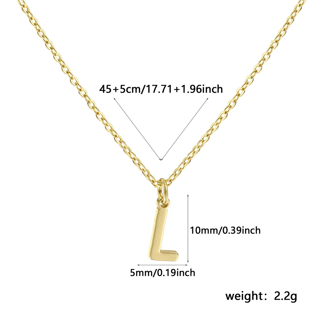 Personalized Brass " A-Z " Capital Pendant Necklace 18K Gold Plated Alphabet Initial Letter Name Jewelry For Women Gift