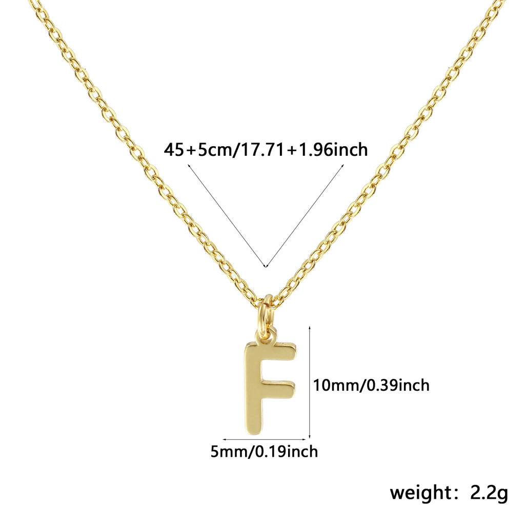 Personalized Brass " A-Z " Capital Pendant Necklace 18K Gold Plated Alphabet Initial Letter Name Jewelry For Women Gift