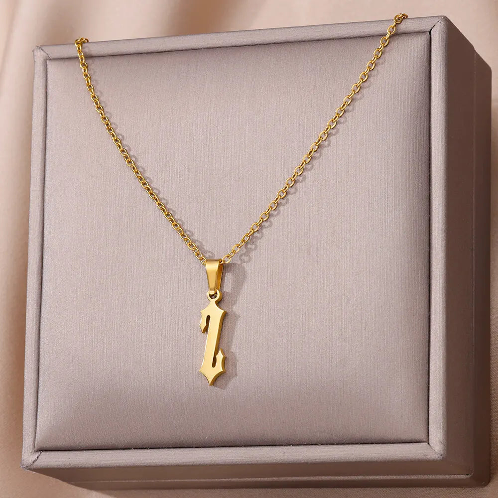 A-Z Initial Letter Stainless Steel Necklace Gold Plated Alphabet Pendant Chain BFF Necklaces For Mom Jewelry Gift collar hombre