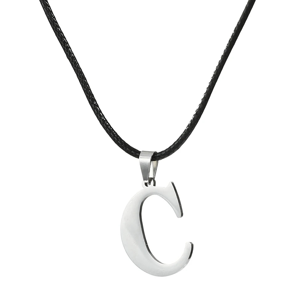 New Stainless Steel A-Z Alphabet Initial Necklace 26 English Letter Necklace For Men Women Personalize Jewelry Gifts