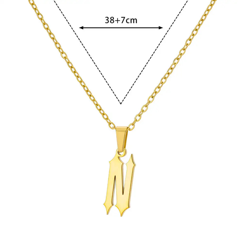 A-Z Initial Letter Stainless Steel Necklace Gold Plated Alphabet Pendant Chain BFF Necklaces For Mom Jewelry Gift collar hombre