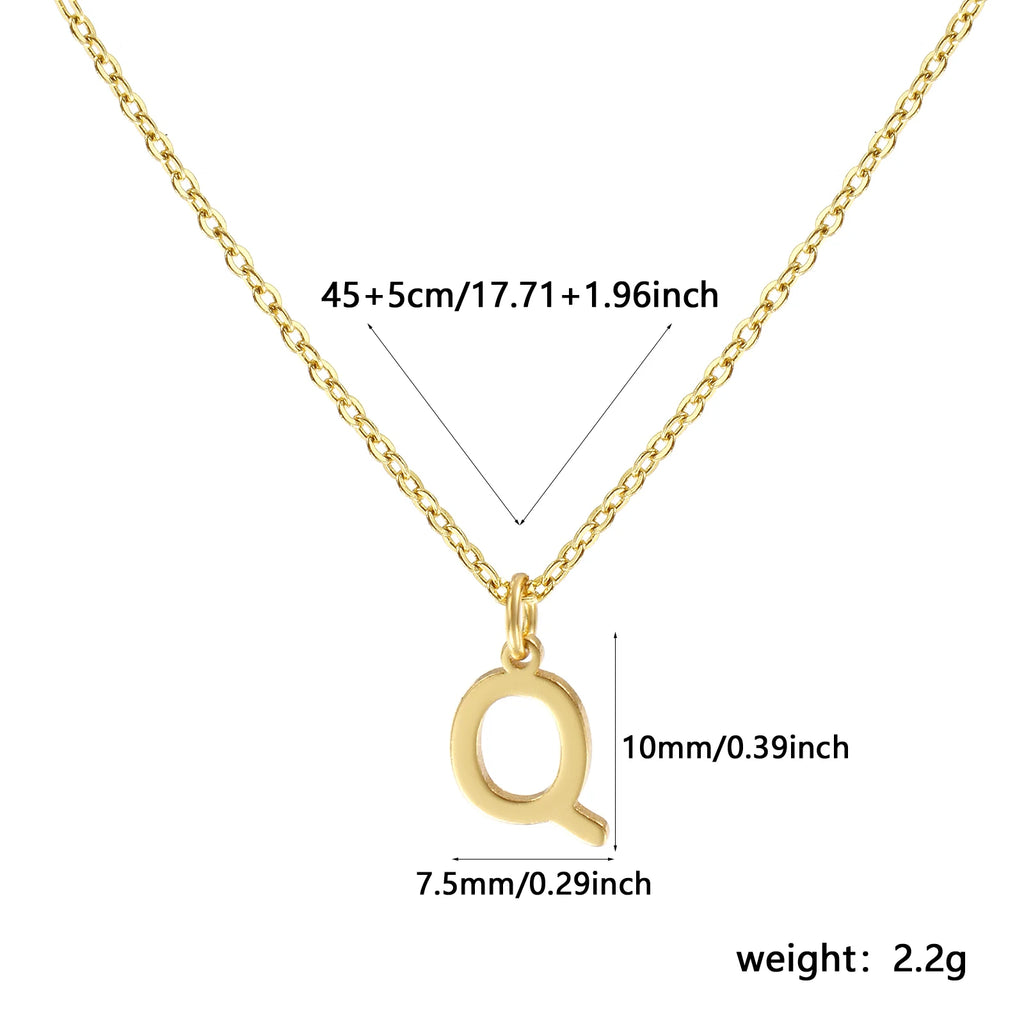 Personalized Brass " A-Z " Capital Pendant Necklace 18K Gold Plated Alphabet Initial Letter Name Jewelry For Women Gift