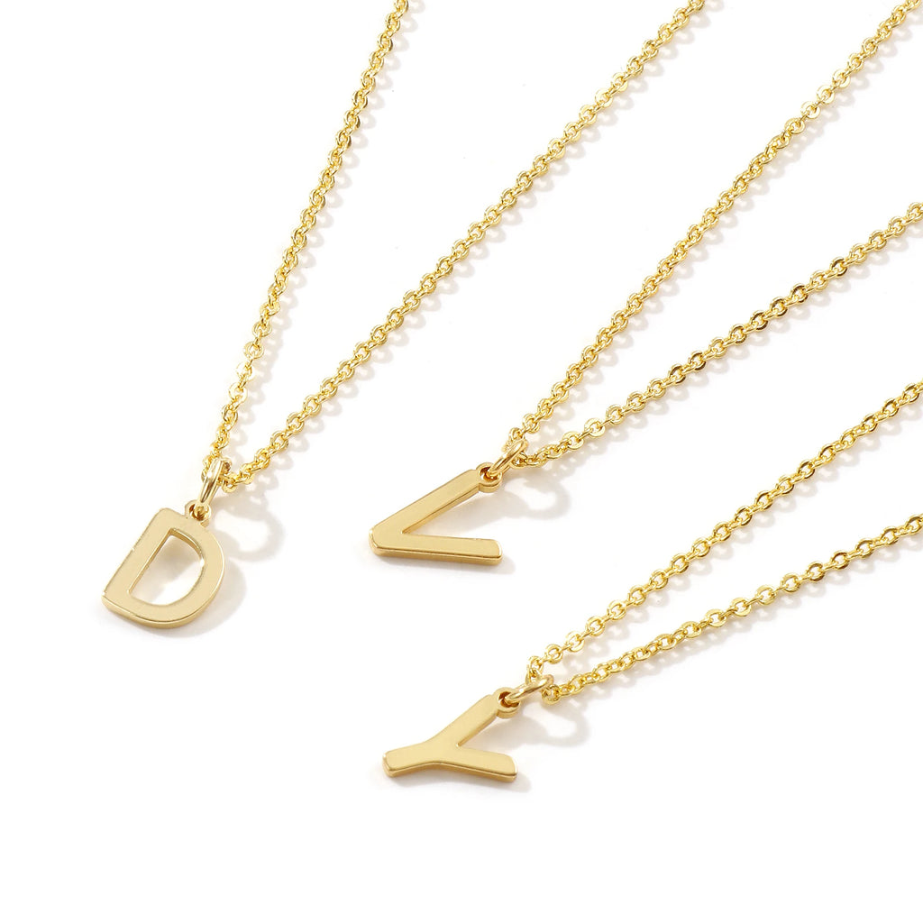 Personalized Brass " A-Z " Capital Pendant Necklace 18K Gold Plated Alphabet Initial Letter Name Jewelry For Women Gift