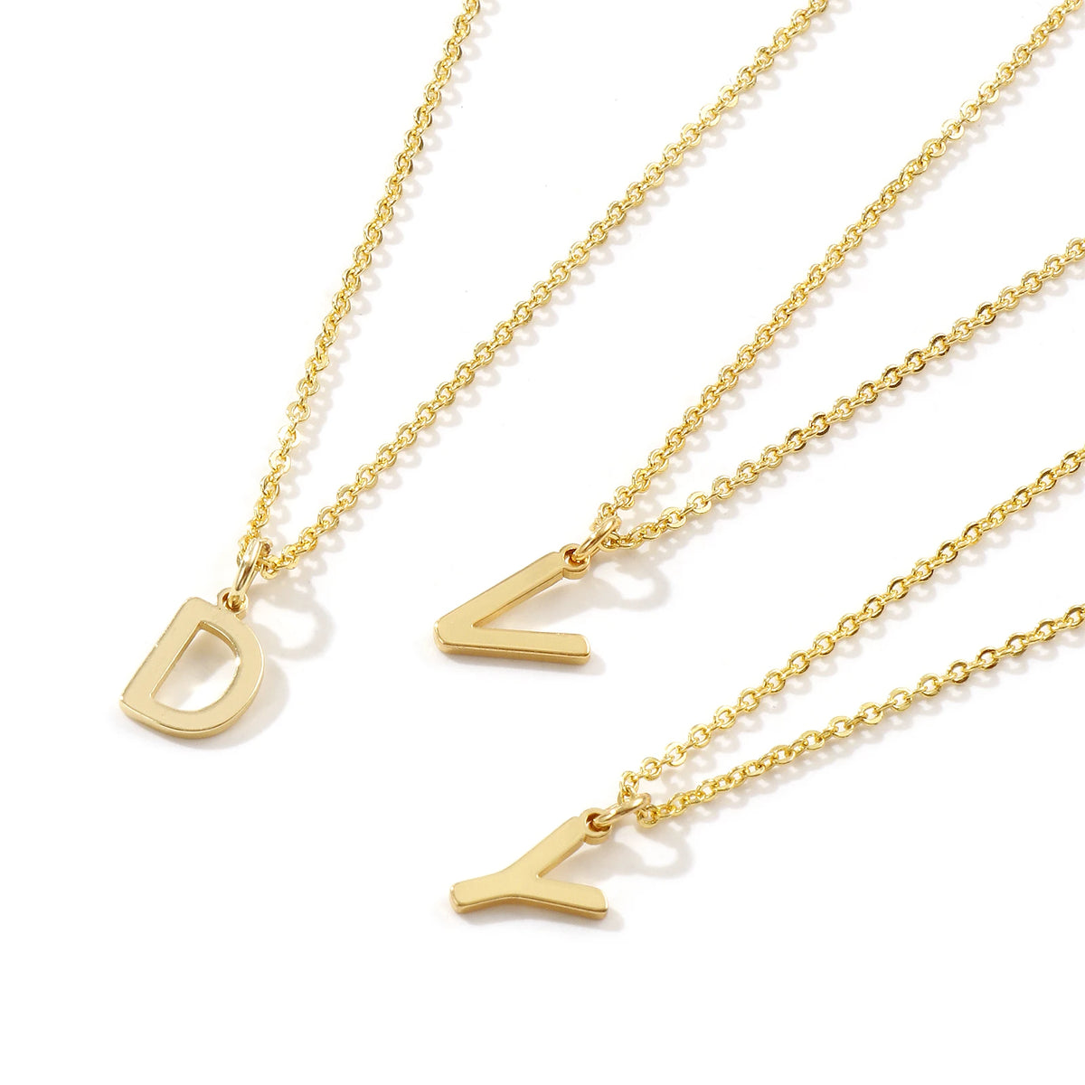 Personalized Brass " A-Z " Capital Pendant Necklace 18K Gold Plated Alphabet Initial Letter Name Jewelry For Women Gift
