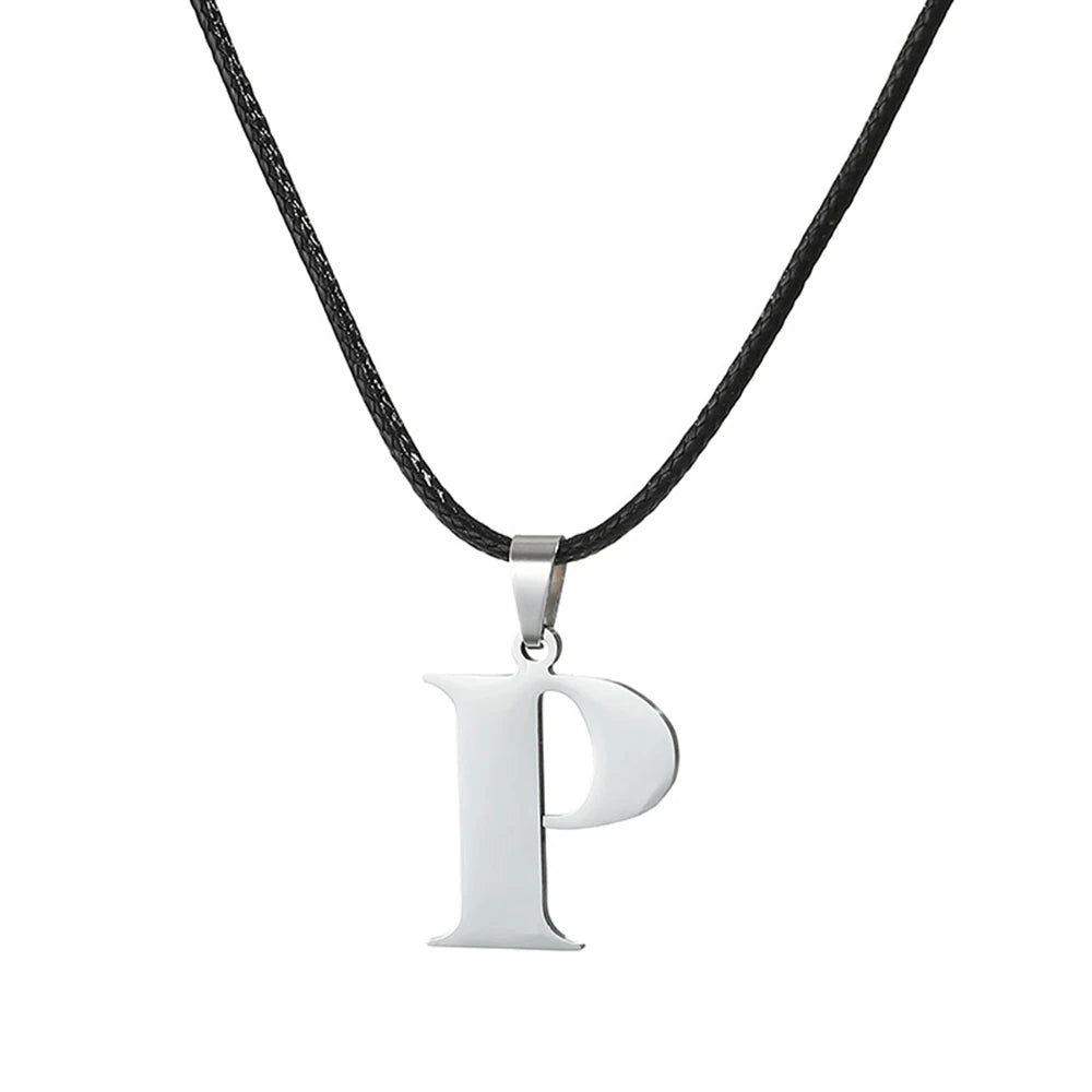 New Stainless Steel A-Z Alphabet Initial Necklace 26 English Letter Necklace For Men Women Personalize Jewelry Gifts