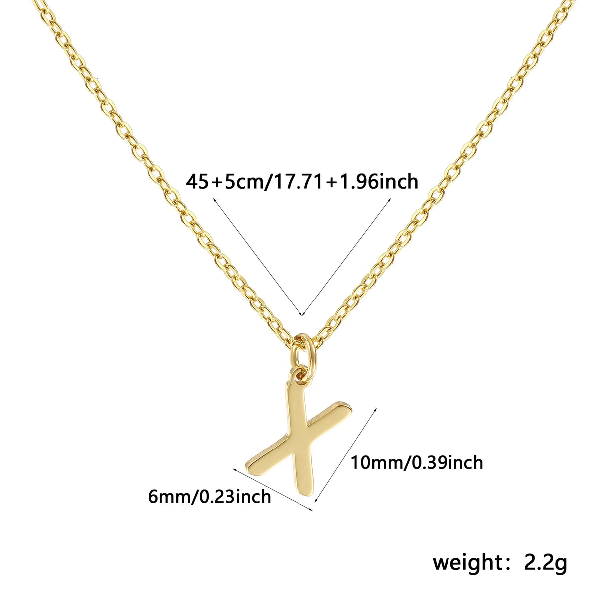 Personalized Brass " A-Z " Capital Pendant Necklace 18K Gold Plated Alphabet Initial Letter Name Jewelry For Women Gift