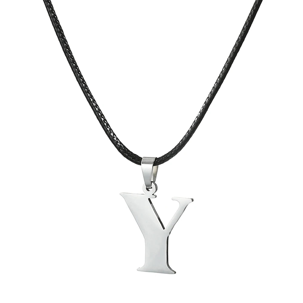 New Stainless Steel A-Z Alphabet Initial Necklace 26 English Letter Necklace For Men Women Personalize Jewelry Gifts