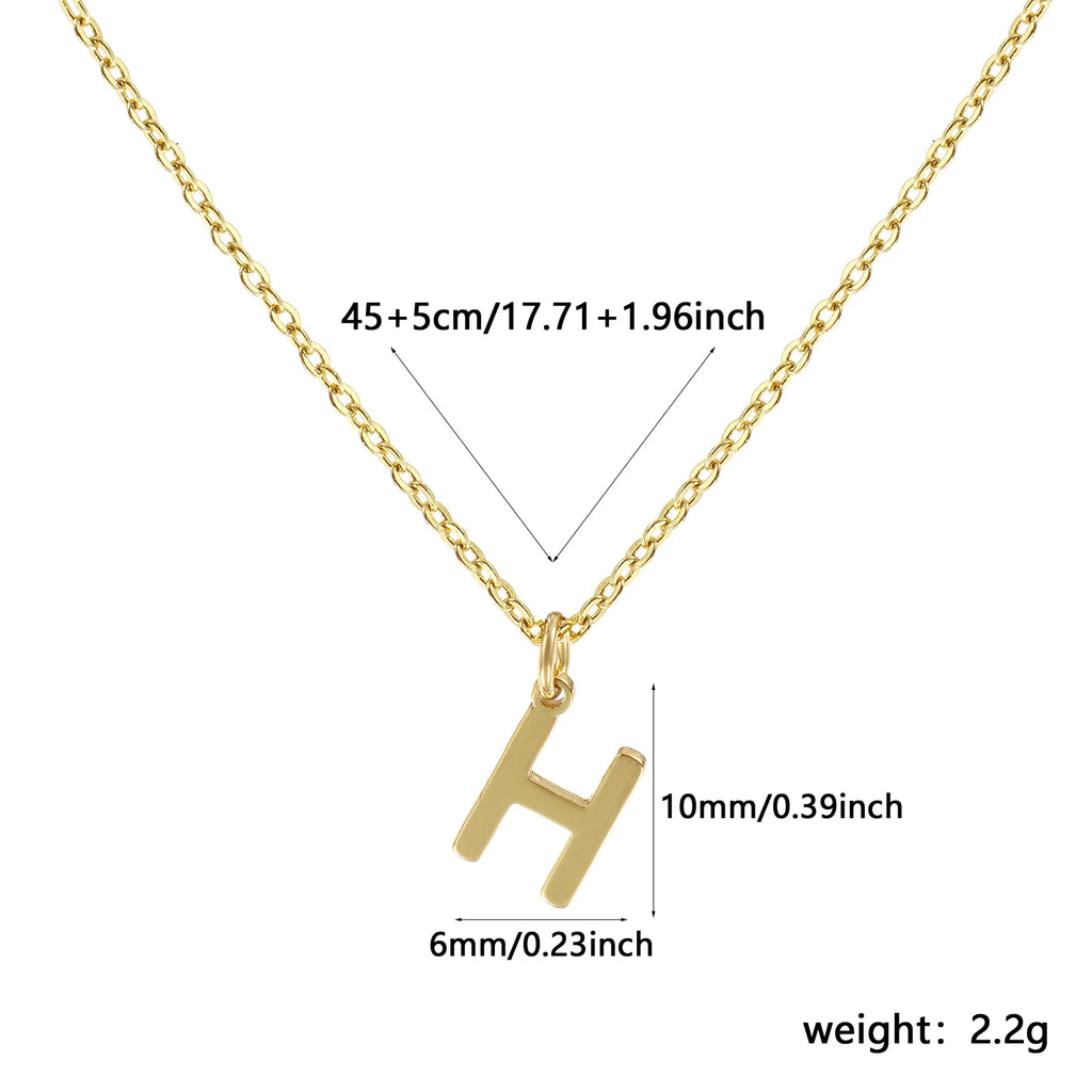Personalized Brass " A-Z " Capital Pendant Necklace 18K Gold Plated Alphabet Initial Letter Name Jewelry For Women Gift