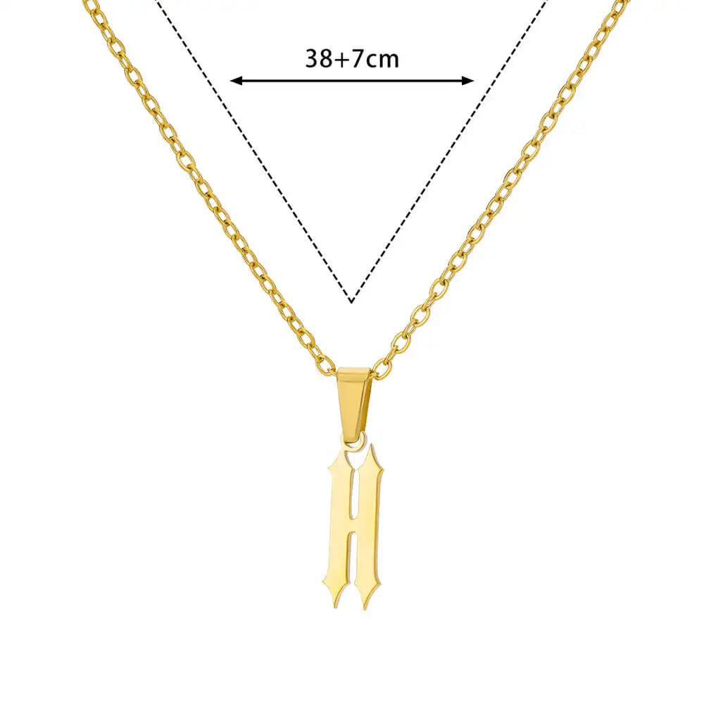A-Z Initial Letter Stainless Steel Necklace Gold Plated Alphabet Pendant Chain BFF Necklaces For Mom Jewelry Gift collar hombre