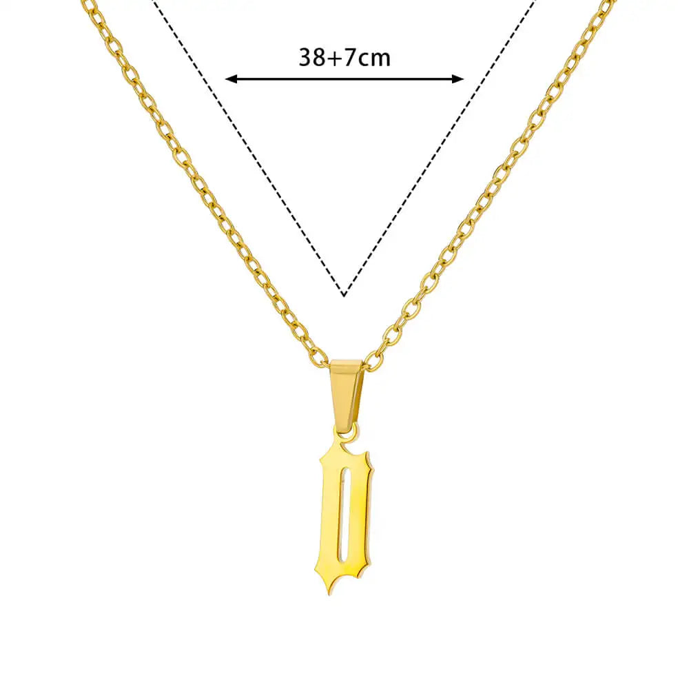 A-Z Initial Letter Stainless Steel Necklace Gold Plated Alphabet Pendant Chain BFF Necklaces For Mom Jewelry Gift collar hombre