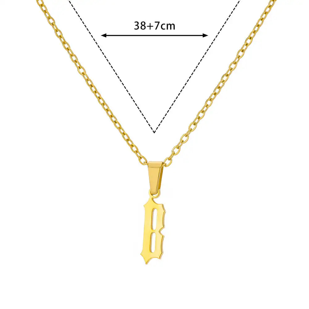 A-Z Initial Letter Stainless Steel Necklace Gold Plated Alphabet Pendant Chain BFF Necklaces For Mom Jewelry Gift collar hombre