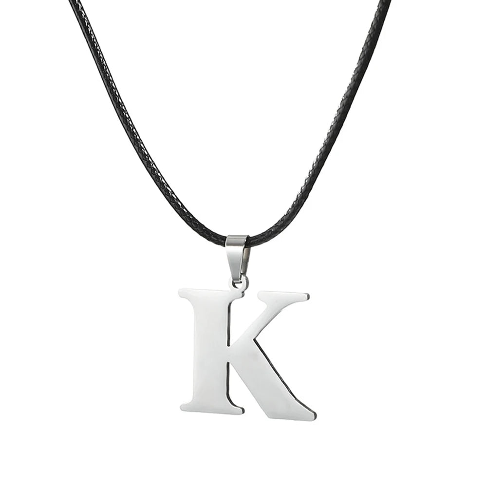 New Stainless Steel A-Z Alphabet Initial Necklace 26 English Letter Necklace For Men Women Personalize Jewelry Gifts