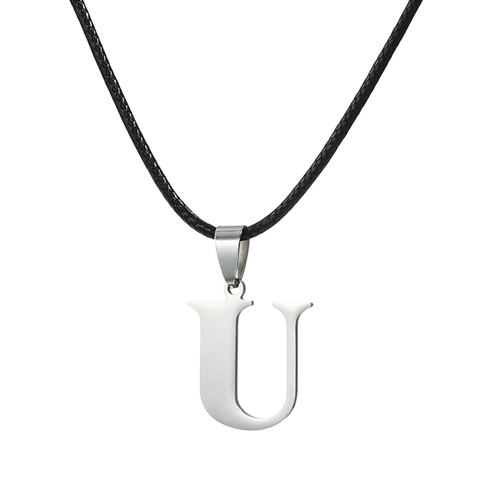 New Stainless Steel A-Z Alphabet Initial Necklace 26 English Letter Necklace For Men Women Personalize Jewelry Gifts