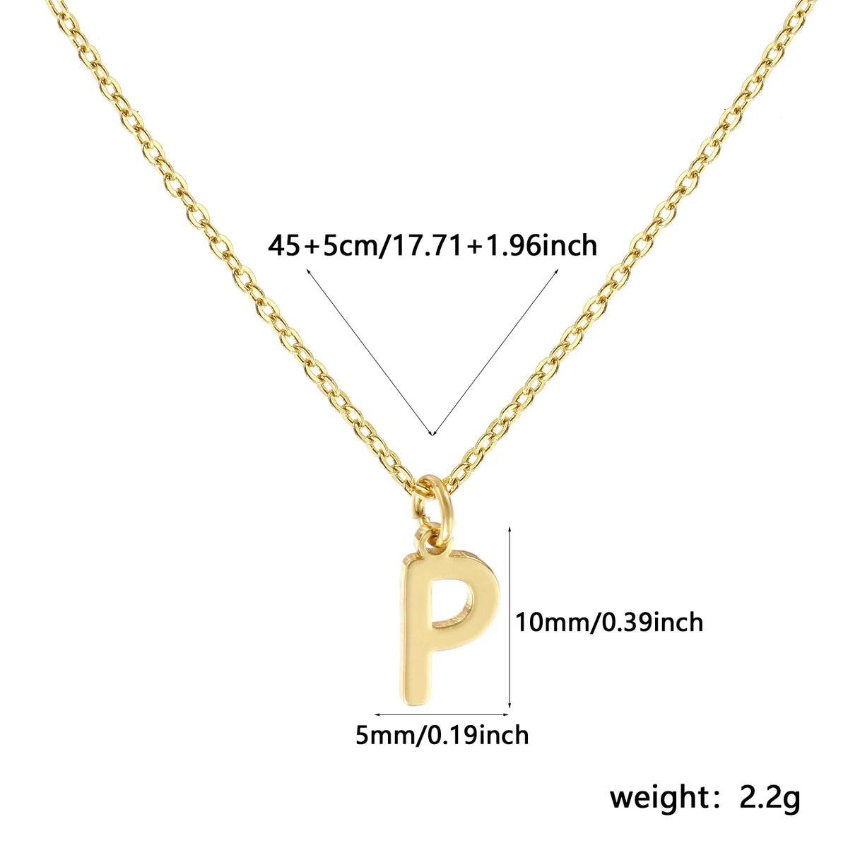 Personalized Brass " A-Z " Capital Pendant Necklace 18K Gold Plated Alphabet Initial Letter Name Jewelry For Women Gift