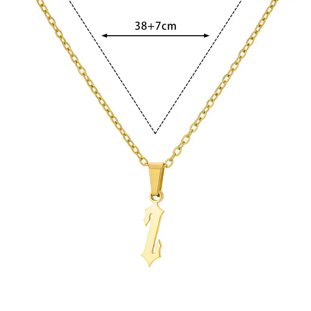 A-Z Initial Letter Stainless Steel Necklace Gold Plated Alphabet Pendant Chain BFF Necklaces For Mom Jewelry Gift collar hombre