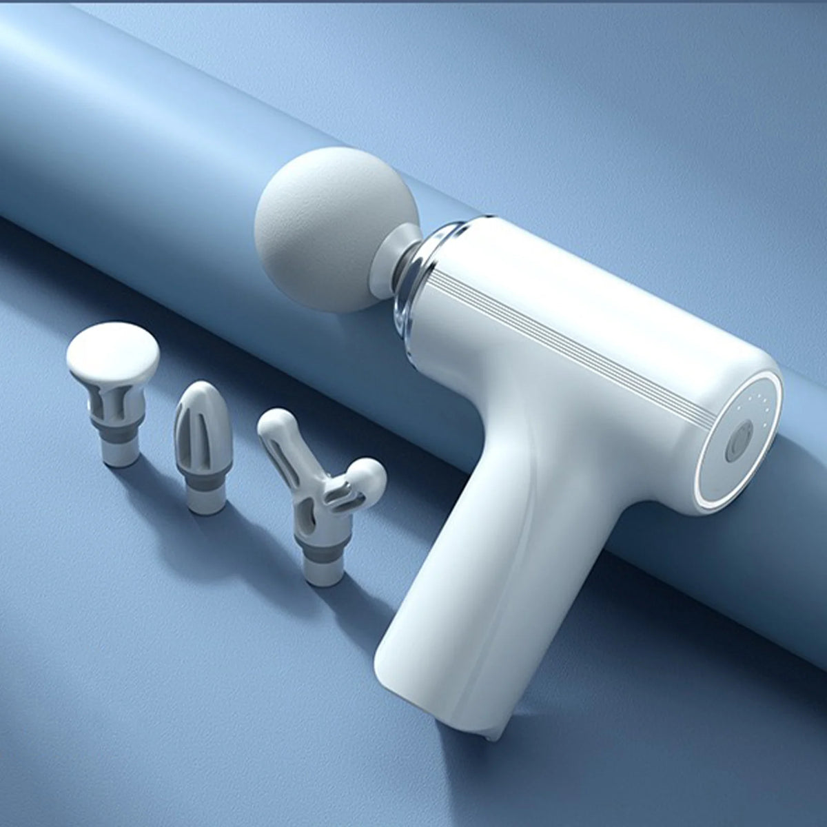 A Portable Electric Fascia Massage Gun, 4 Replaceable Massage Heads, 6-Speed Mode Adjustment, Deep Tissue Impact Muscles, Reliev