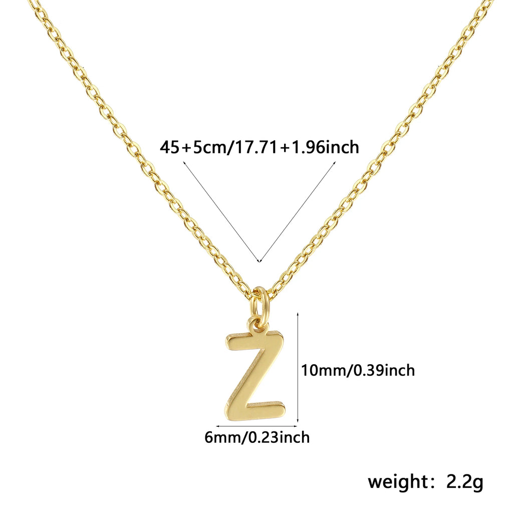 Personalized Brass " A-Z " Capital Pendant Necklace 18K Gold Plated Alphabet Initial Letter Name Jewelry For Women Gift