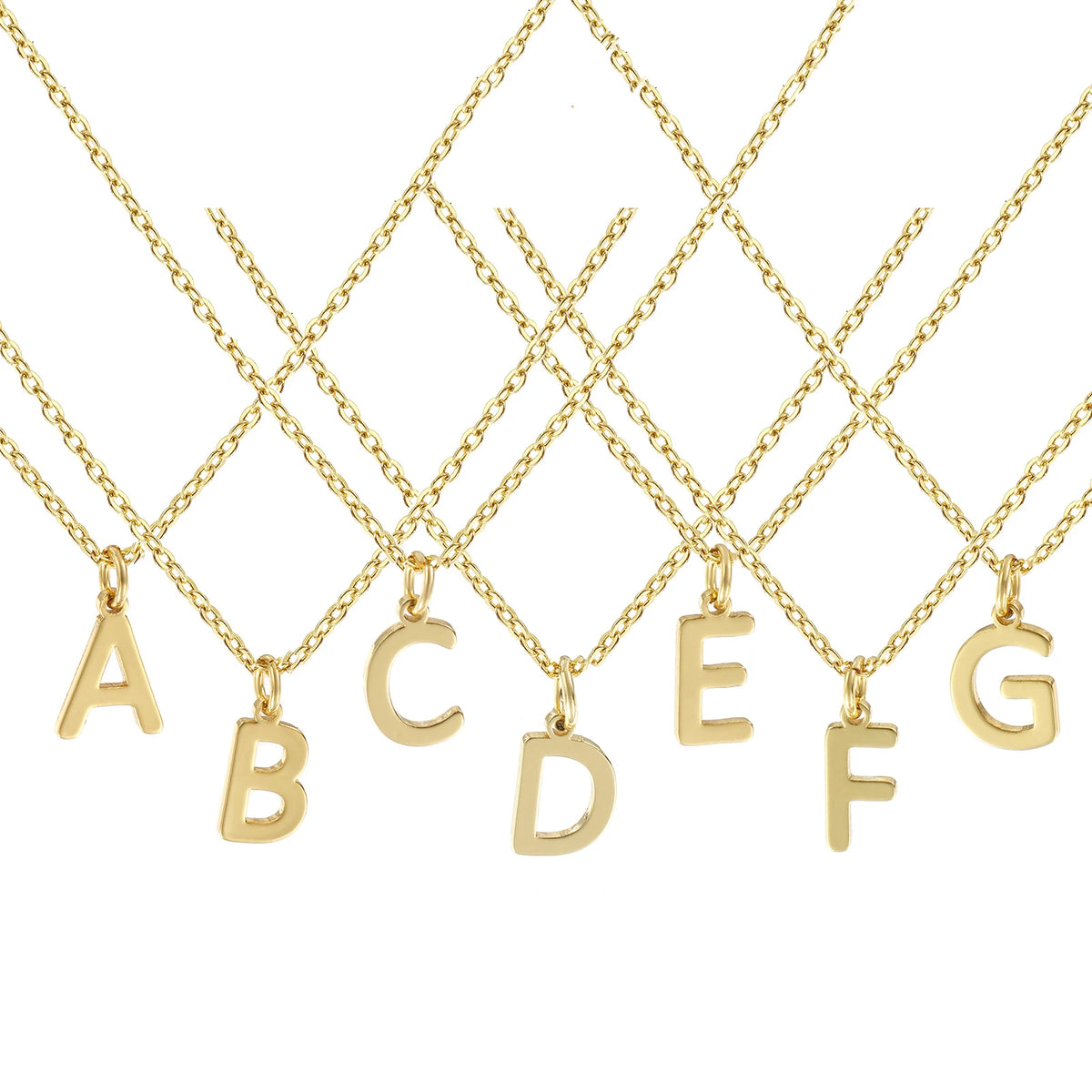 Personalized Brass " A-Z " Capital Pendant Necklace 18K Gold Plated Alphabet Initial Letter Name Jewelry For Women Gift