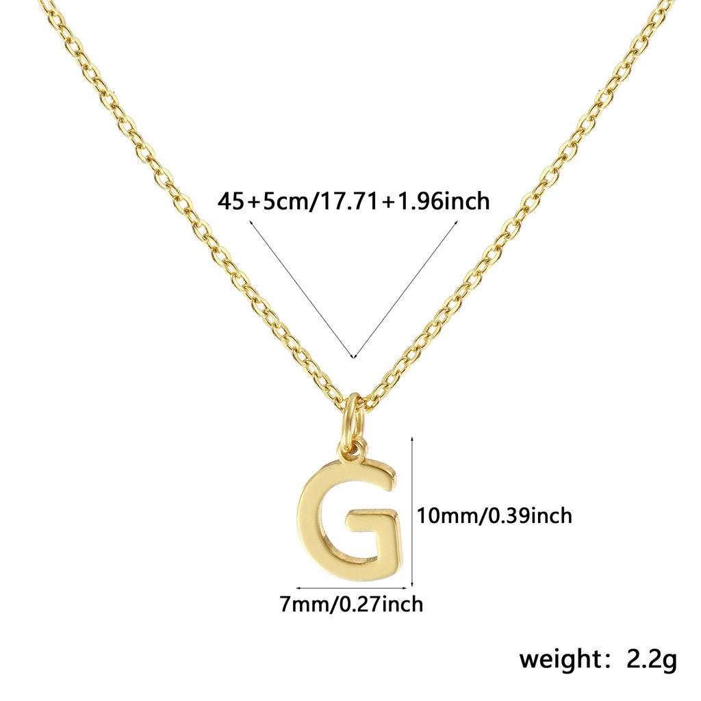 Personalized Brass " A-Z " Capital Pendant Necklace 18K Gold Plated Alphabet Initial Letter Name Jewelry For Women Gift
