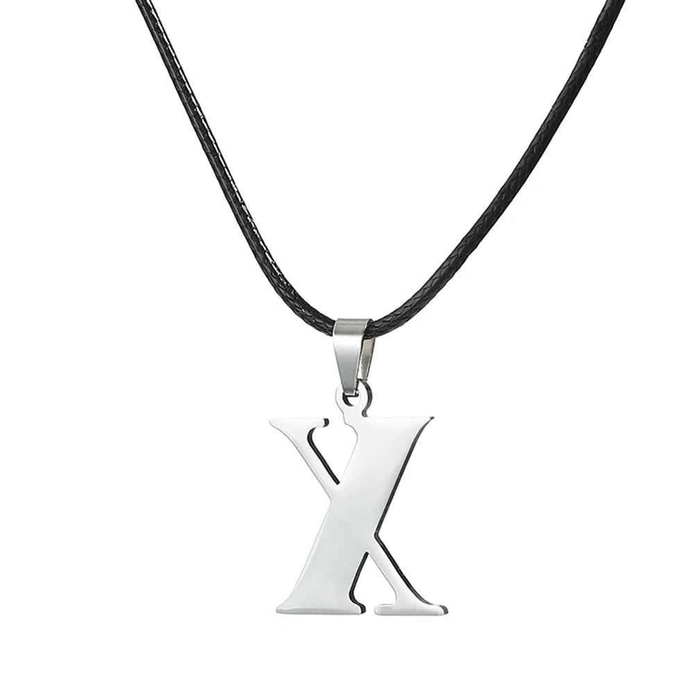 New Stainless Steel A-Z Alphabet Initial Necklace 26 English Letter Necklace For Men Women Personalize Jewelry Gifts