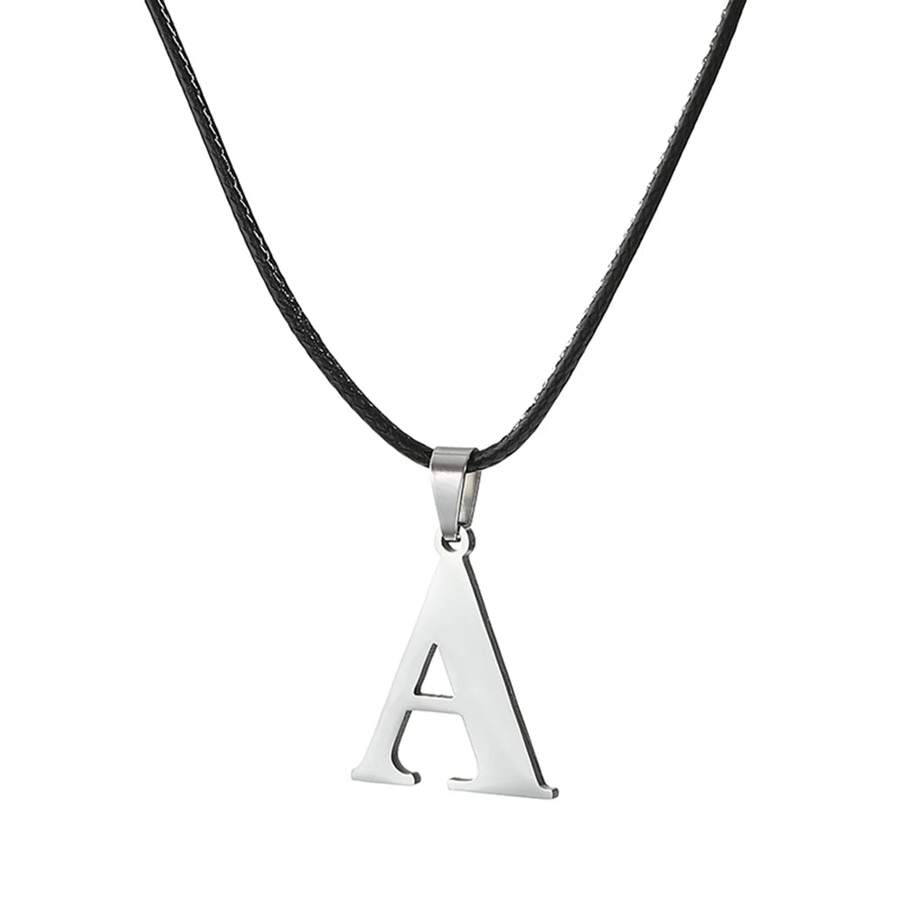 New Stainless Steel A-Z Alphabet Initial Necklace 26 English Letter Necklace For Men Women Personalize Jewelry Gifts