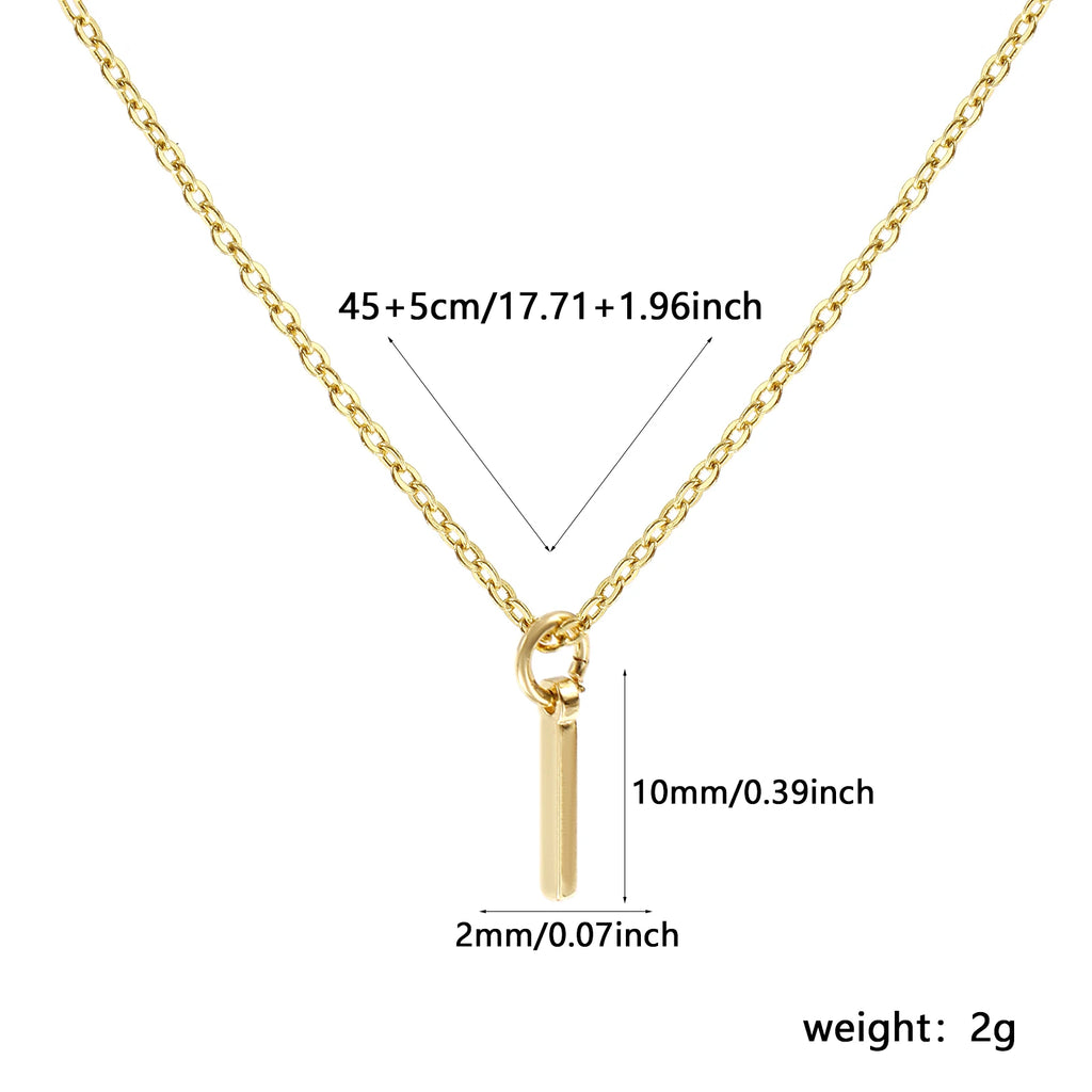Personalized Brass " A-Z " Capital Pendant Necklace 18K Gold Plated Alphabet Initial Letter Name Jewelry For Women Gift