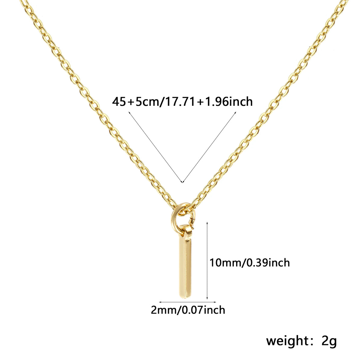 Personalized Brass " A-Z " Capital Pendant Necklace 18K Gold Plated Alphabet Initial Letter Name Jewelry For Women Gift