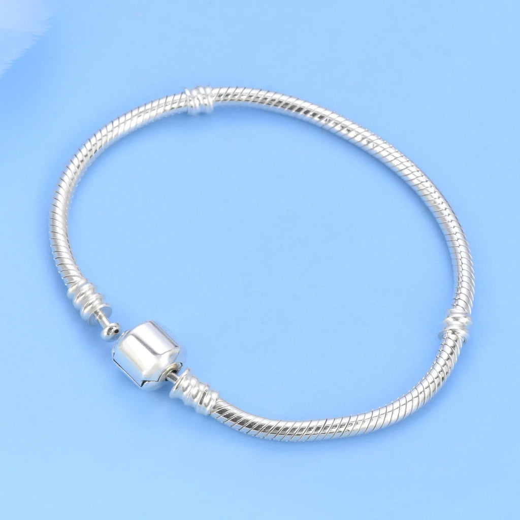 High quality bracelet 925 sterling silver classic bucket buckle bracelet fit original charm beads DIY women's jewelry Gifts