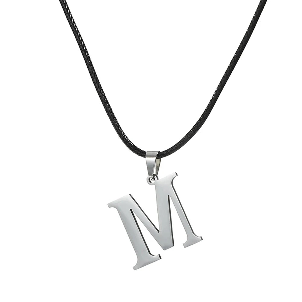 New Stainless Steel A-Z Alphabet Initial Necklace 26 English Letter Necklace For Men Women Personalize Jewelry Gifts