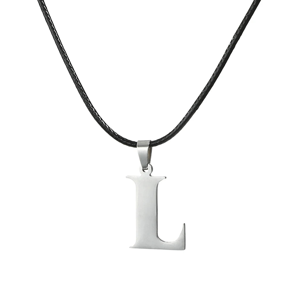 New Stainless Steel A-Z Alphabet Initial Necklace 26 English Letter Necklace For Men Women Personalize Jewelry Gifts