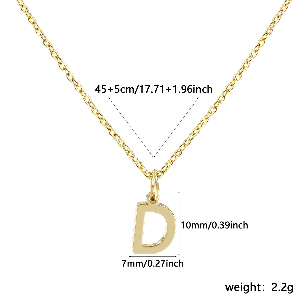 Personalized Brass " A-Z " Capital Pendant Necklace 18K Gold Plated Alphabet Initial Letter Name Jewelry For Women Gift