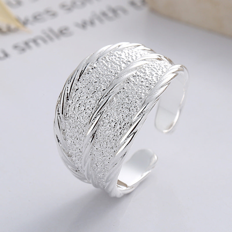 S925 Sterling Silver Minimalist Textured Ring