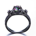 Retro Black Gold Skull Ring for Women