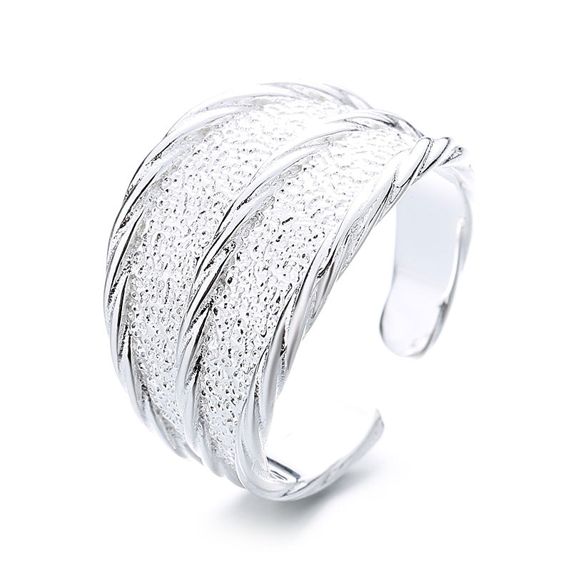 S925 Sterling Silver Minimalist Textured Ring
